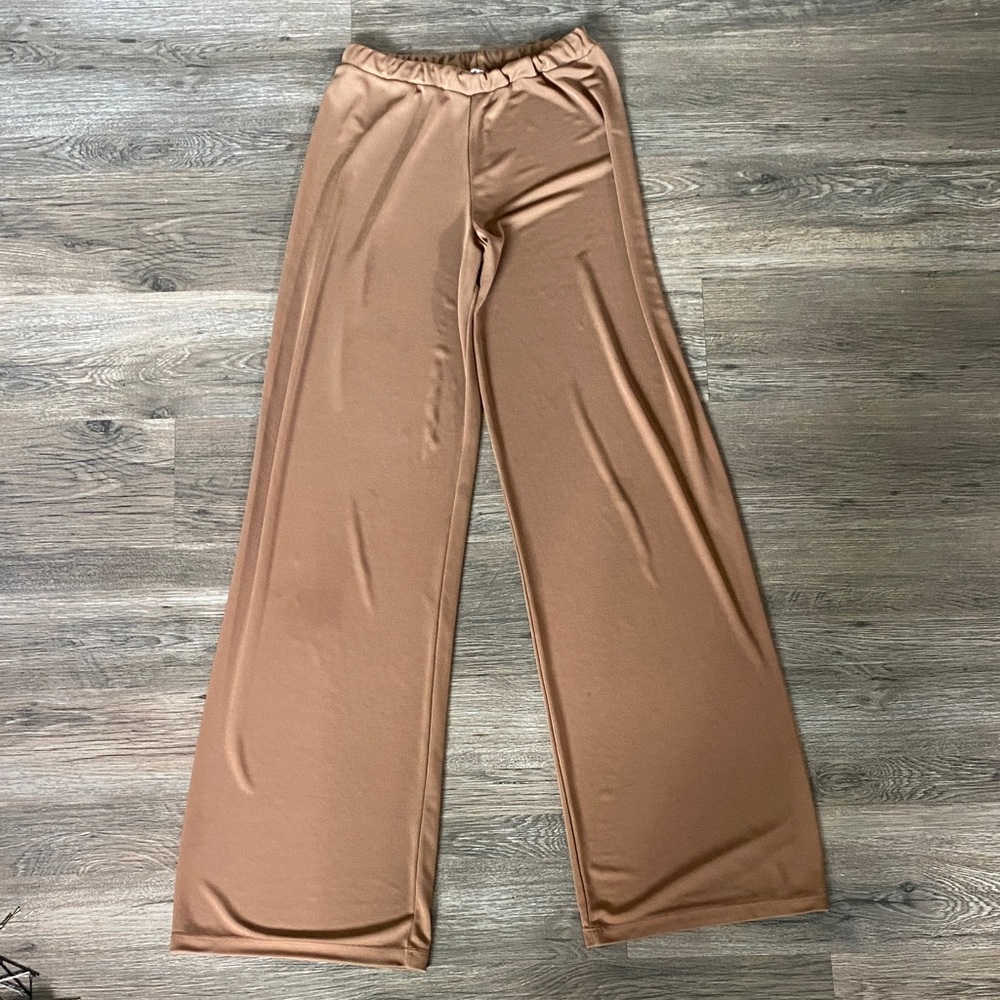 Wide-Leg Tan Pants